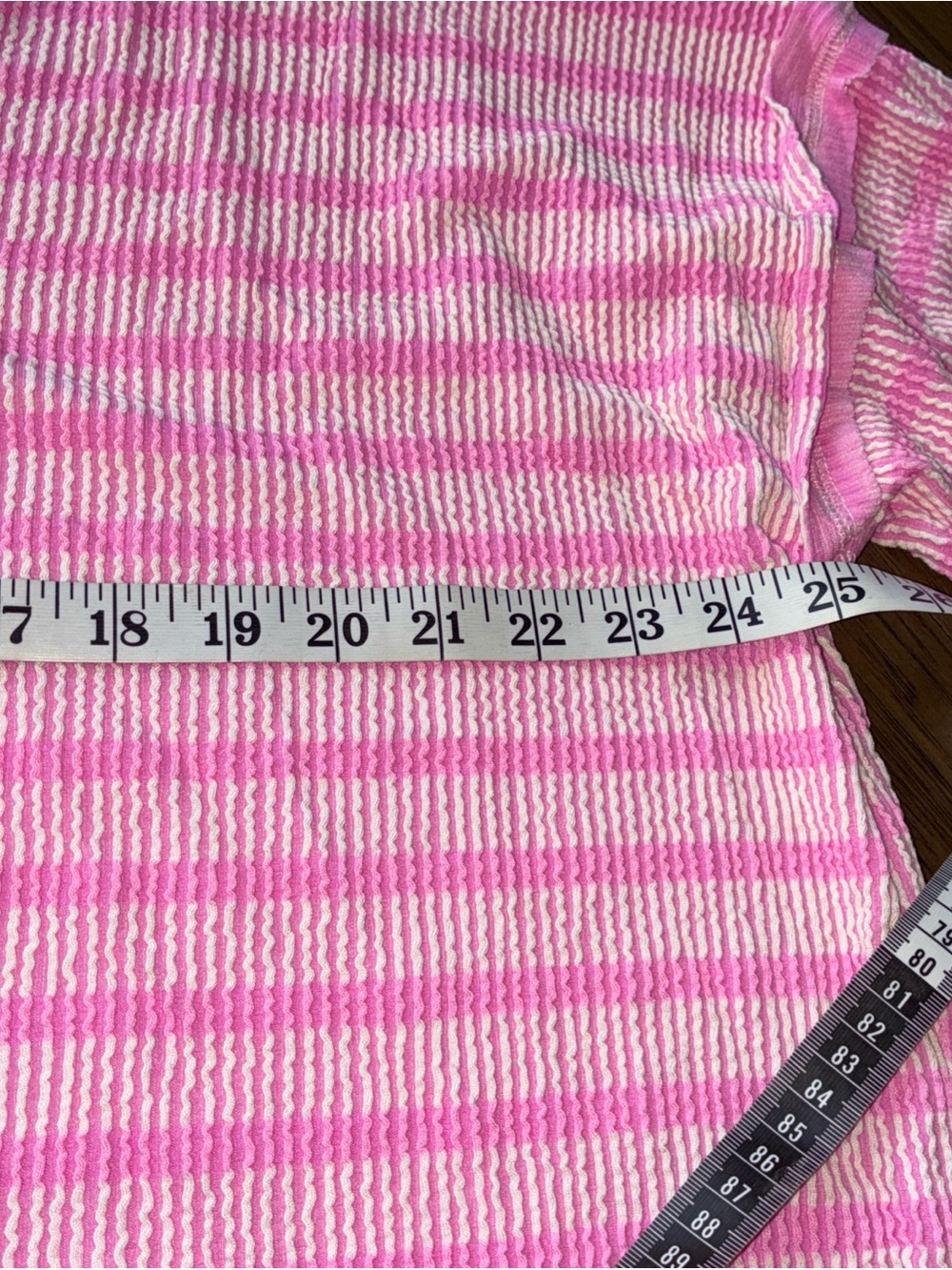 HEIMISH USA Pink and White Striped V-Neck Blouse - Picture 6 of 8